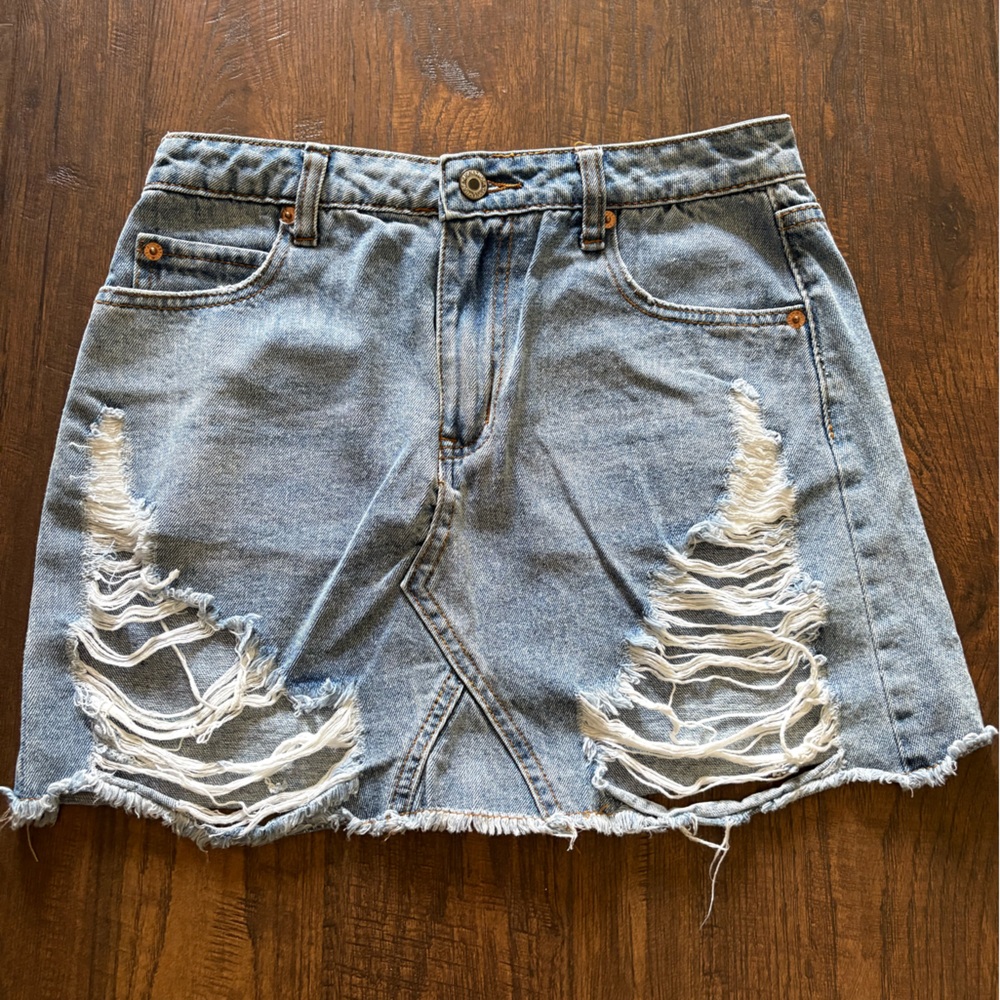 Signature8 Ripped Denim Skirt - Picture 1 of 3